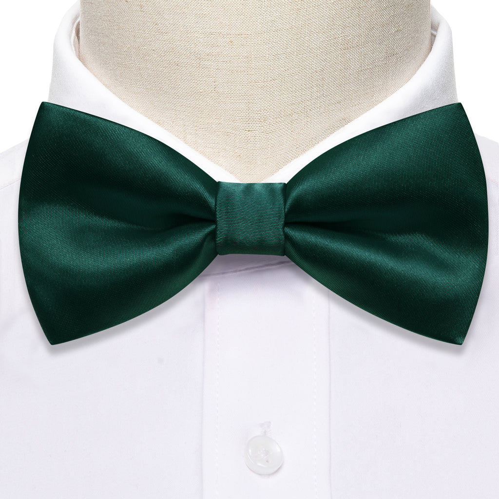 Green Solid Bow Tie Set - GentCrest - View 6