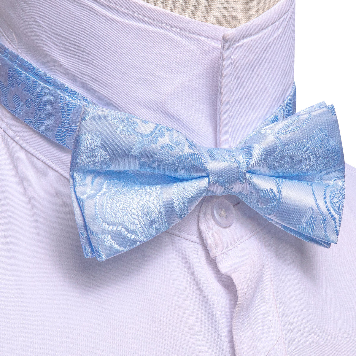 Blue Paisley Bow Tie Set - GentCrest - View 4