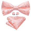 Pink Paisley Bow Tie Set - GentCrest