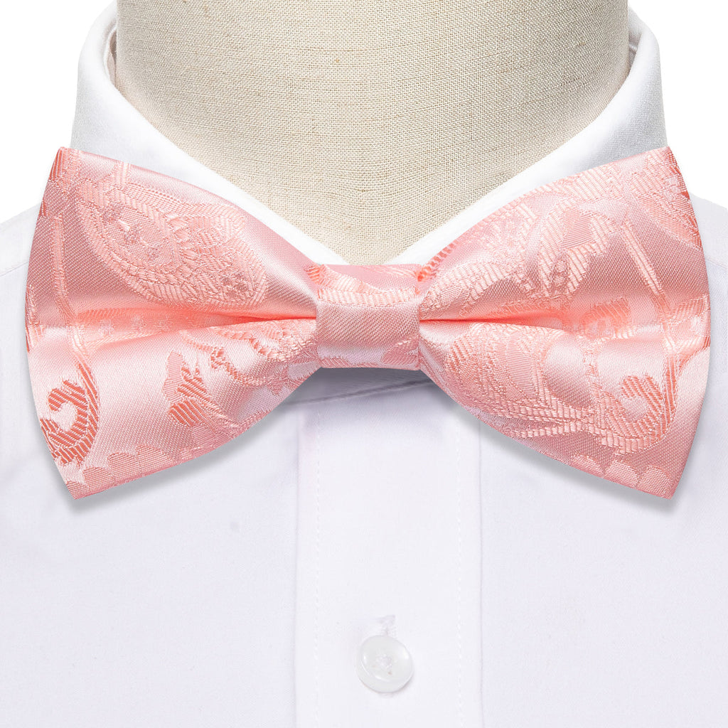 Pink Paisley Bow Tie Set - GentCrest - View 3