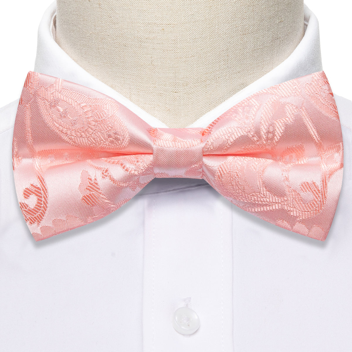 Pink Paisley Bow Tie Set - GentCrest - View 3