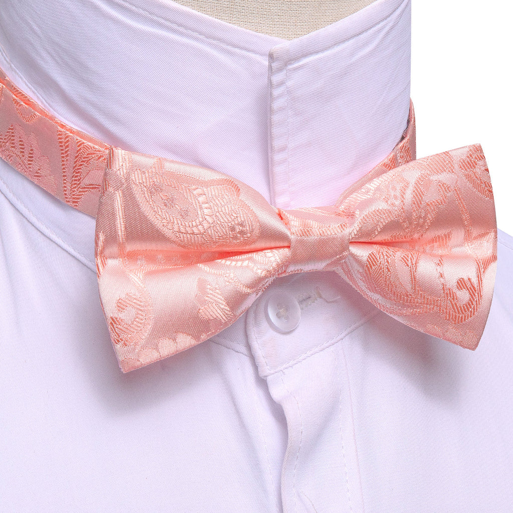 Pink Paisley Bow Tie Set - GentCrest - View 5