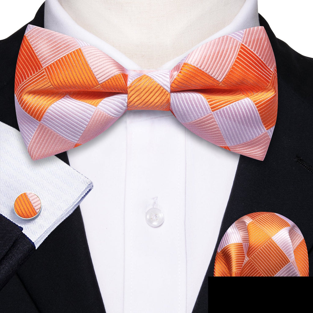 GentCrest White Plaid Bowtie Set - Image 1