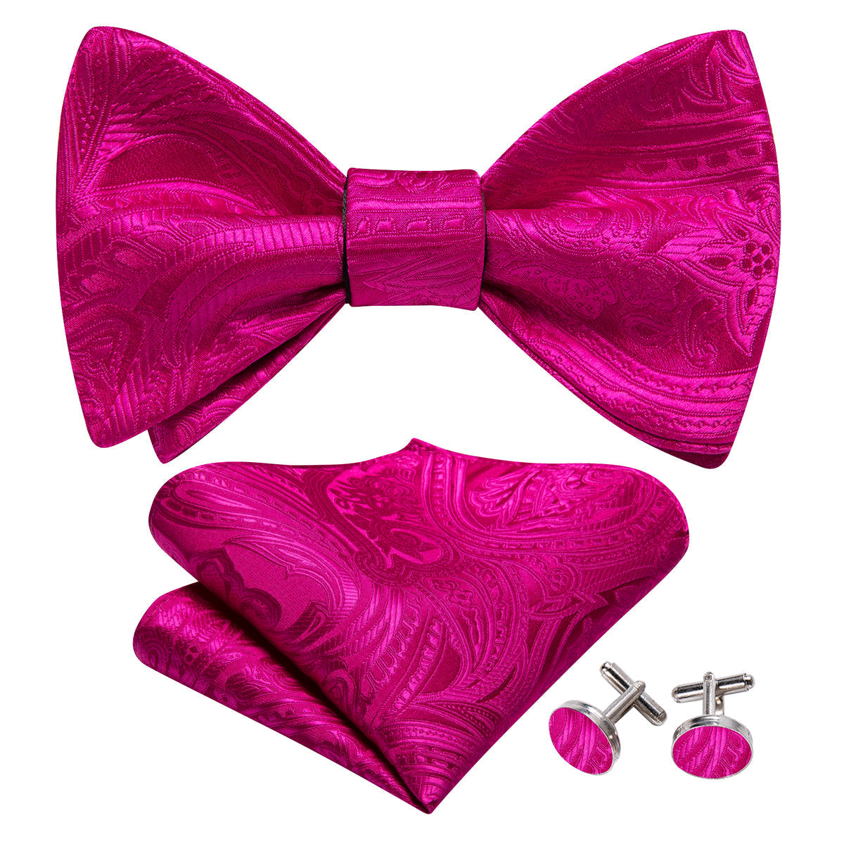 Orchid Paisley Bow Tie Set - GentCrest