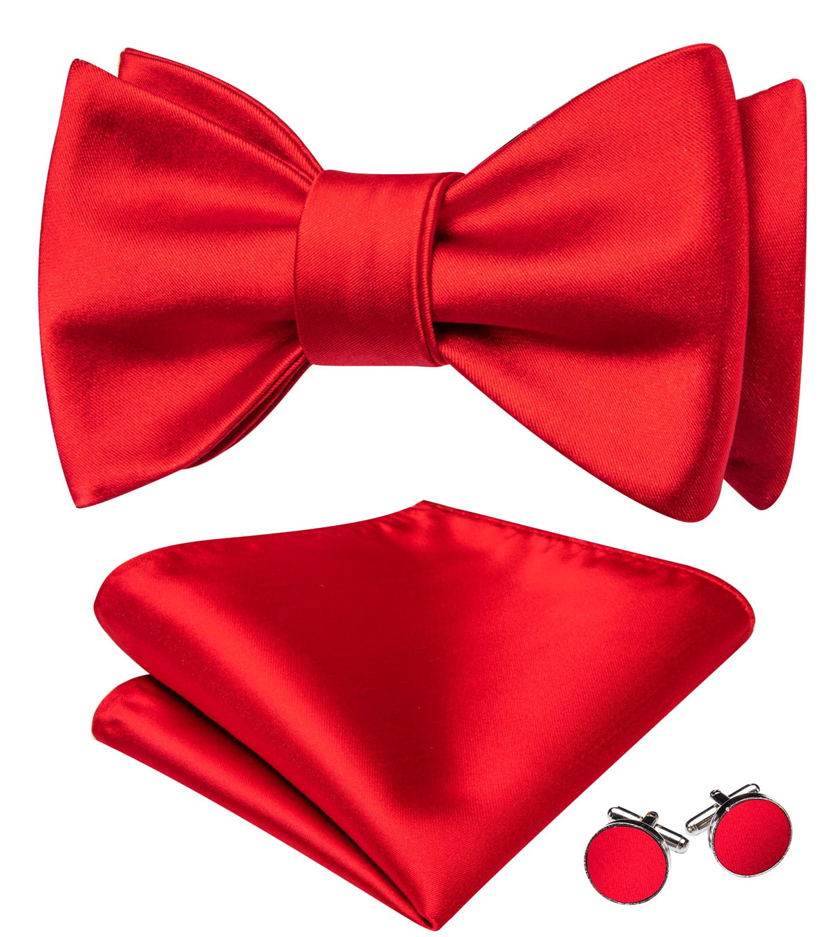 Crimson Red Bow Tie Set - GentCrest