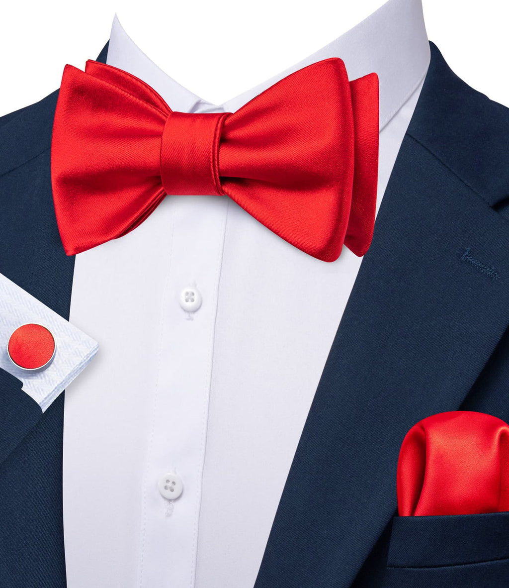 Crimson Red Bow Tie Set - GentCrest - View 3