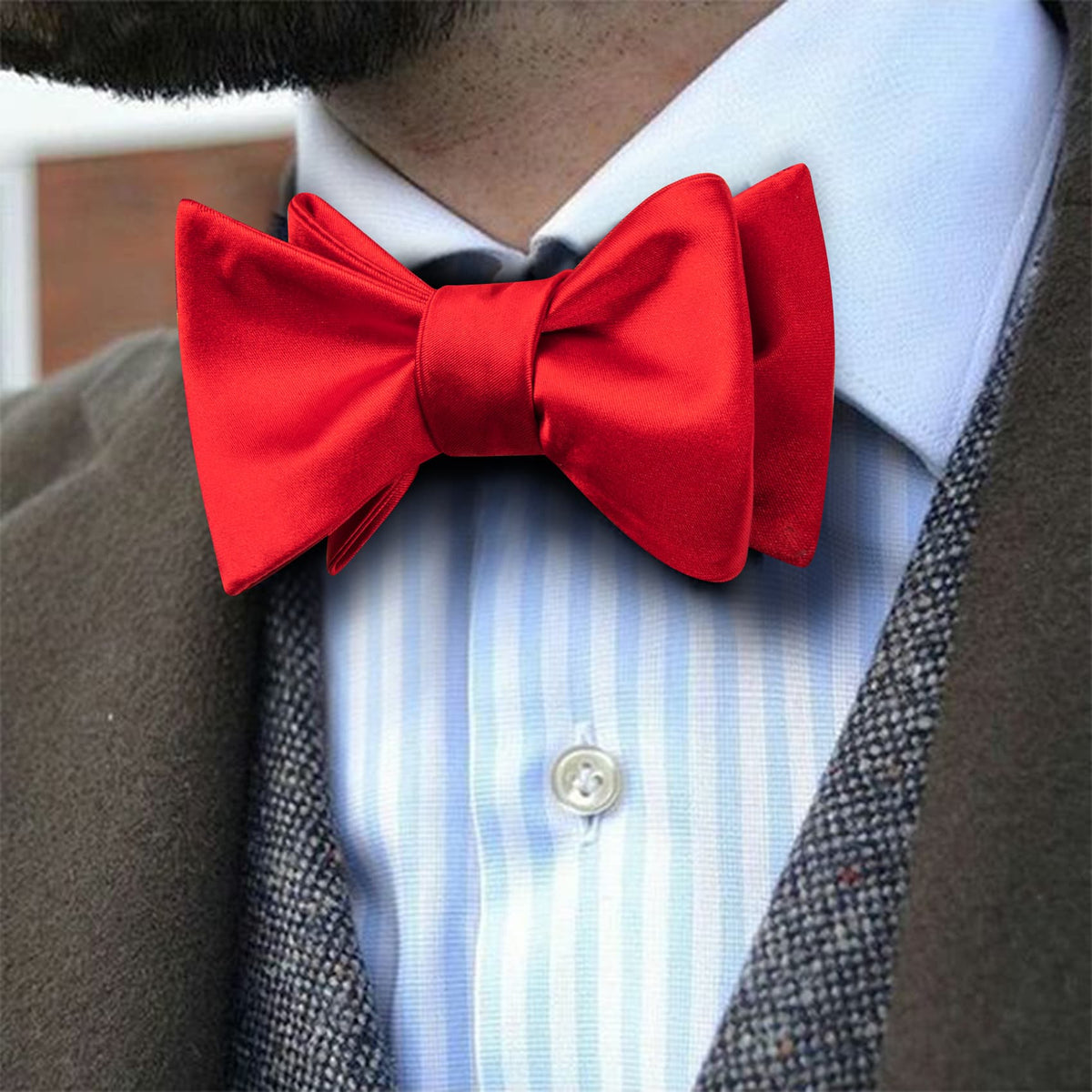 Crimson Red Bow Tie Set - GentCrest - View 4
