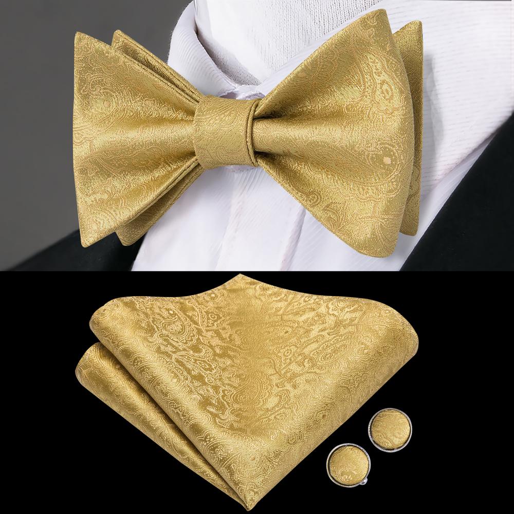 GentCrest Gold Solid Bowtie Set - Image 1