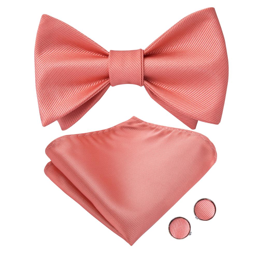 GentCrest Pink Solid Bowtie Set - Image 1