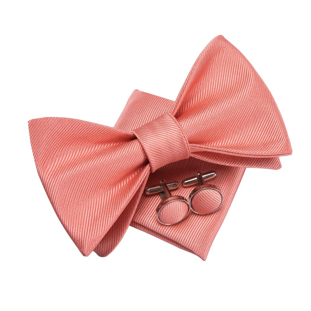 GentCrest Pink Solid Bowtie Set - Image 2