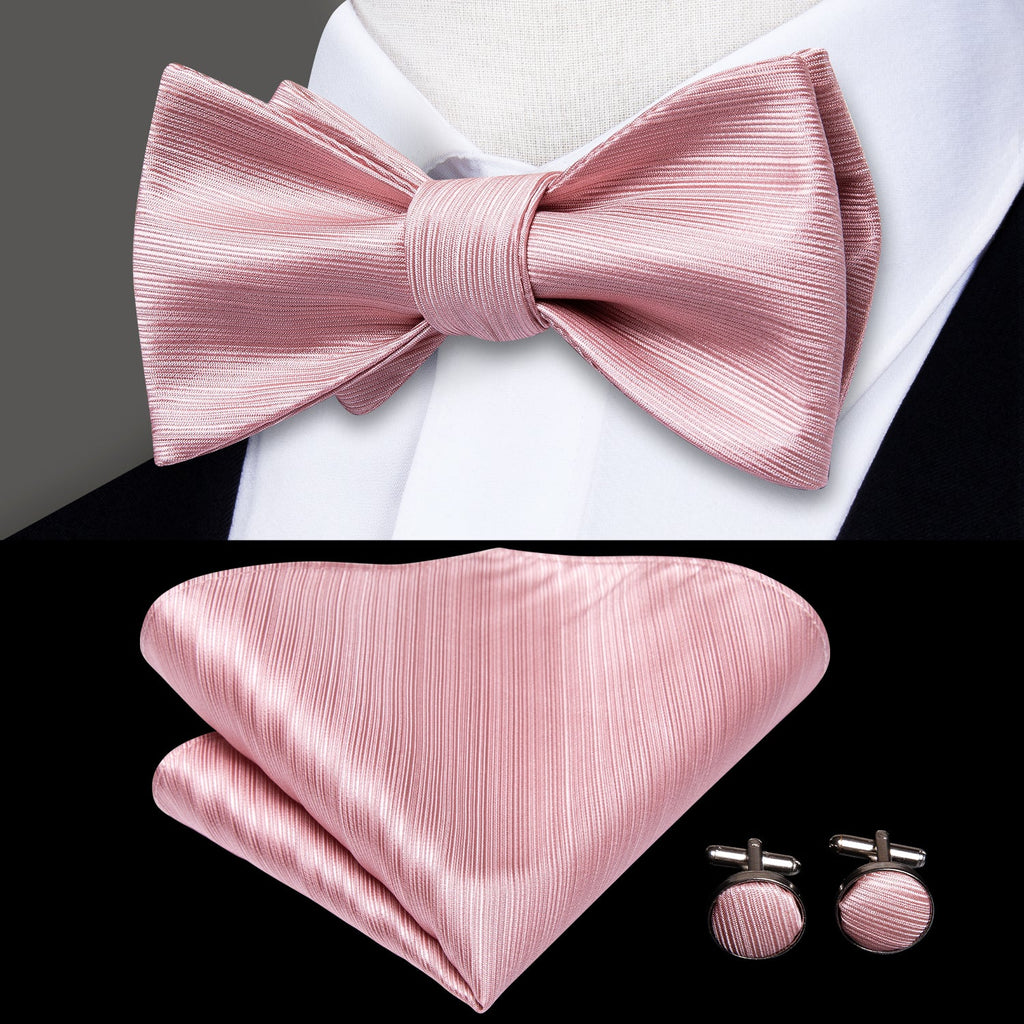 GentCrest Pink Striped Bowtie Set - Image 1