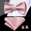 GentCrest Pink Striped Bowtie Set - Image 1