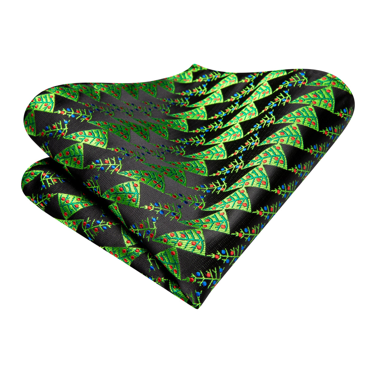 Christmas Trees , Pocket Square and Cufflinks Bow Tie Set - GentCrest - View 3