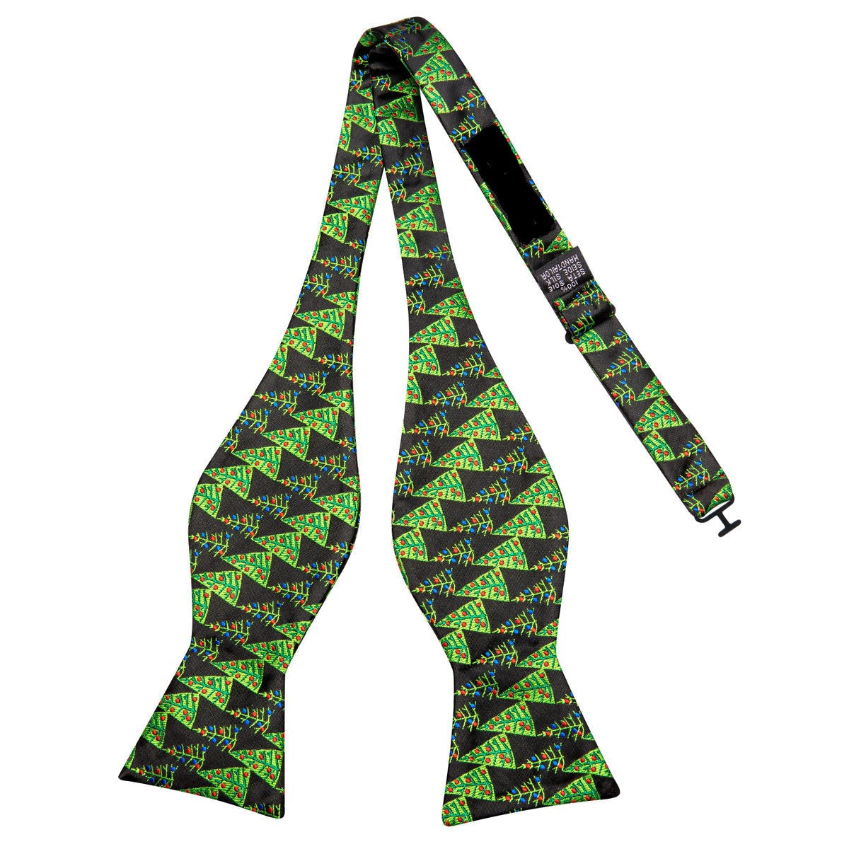 Christmas Trees , Pocket Square and Cufflinks Bow Tie Set - GentCrest - View 2