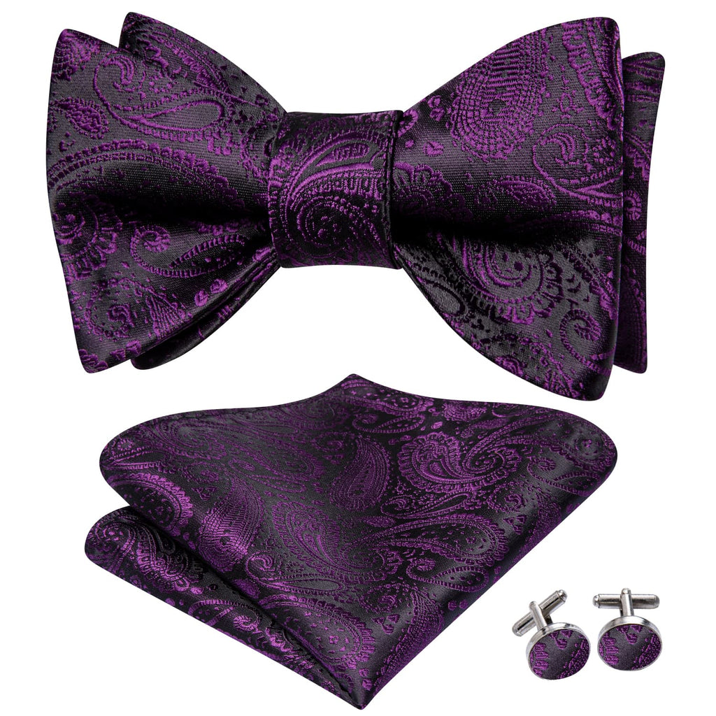 GentCrest Purple Paisley Bowtie Set - Image 2