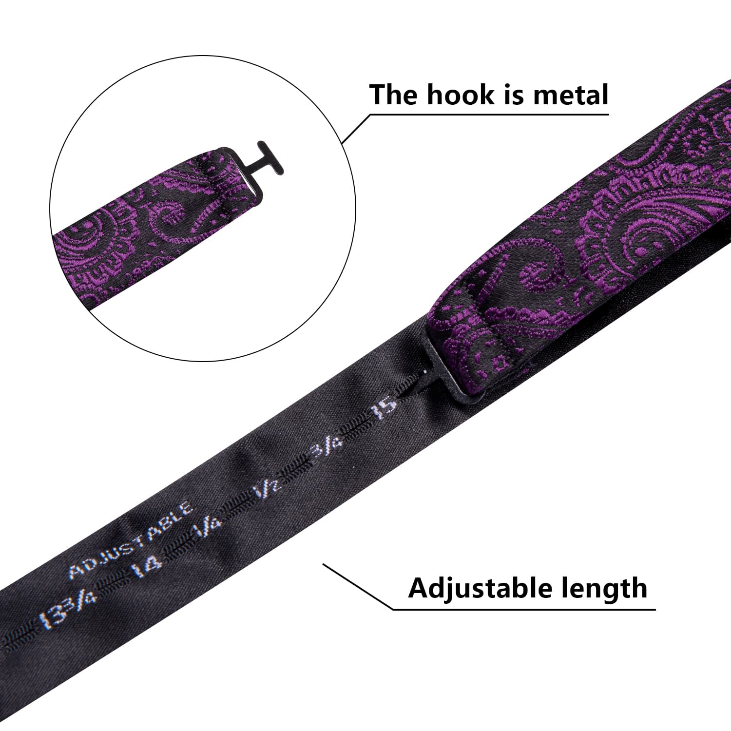 GentCrest Purple Paisley Bowtie Set - Image 5