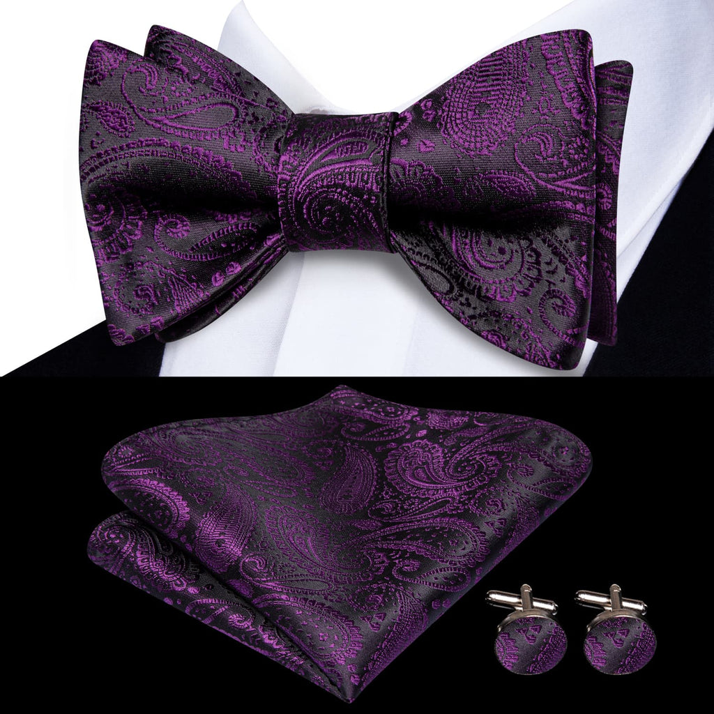 GentCrest Purple Paisley Bowtie Set - Image 1