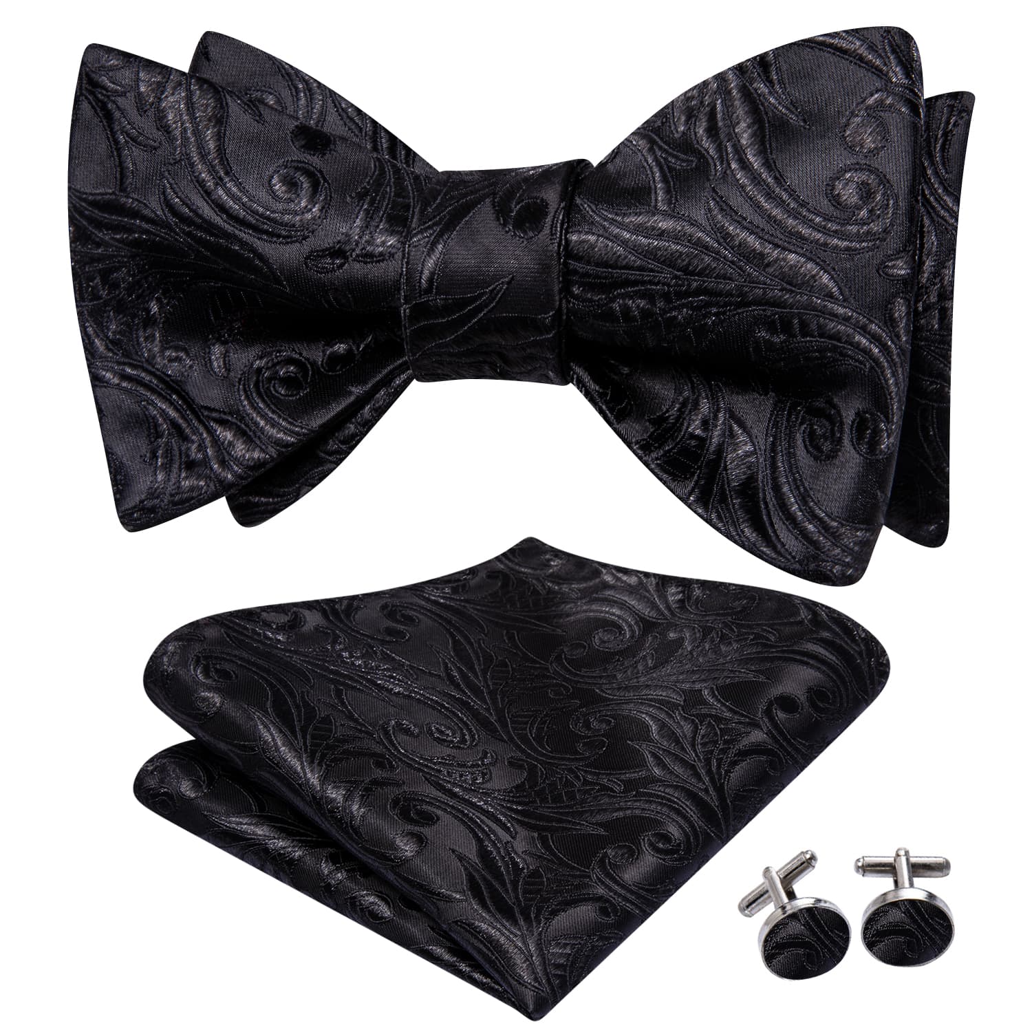 GentCrest Black Floral Bowtie Set - Image 2