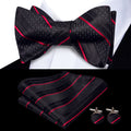 GentCrest Black Striped Bowtie Set - Image 1