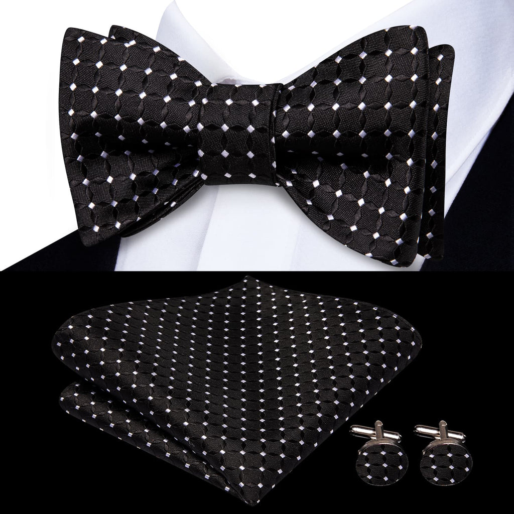 GentCrest Black Plaid Bowtie Set - Image 1