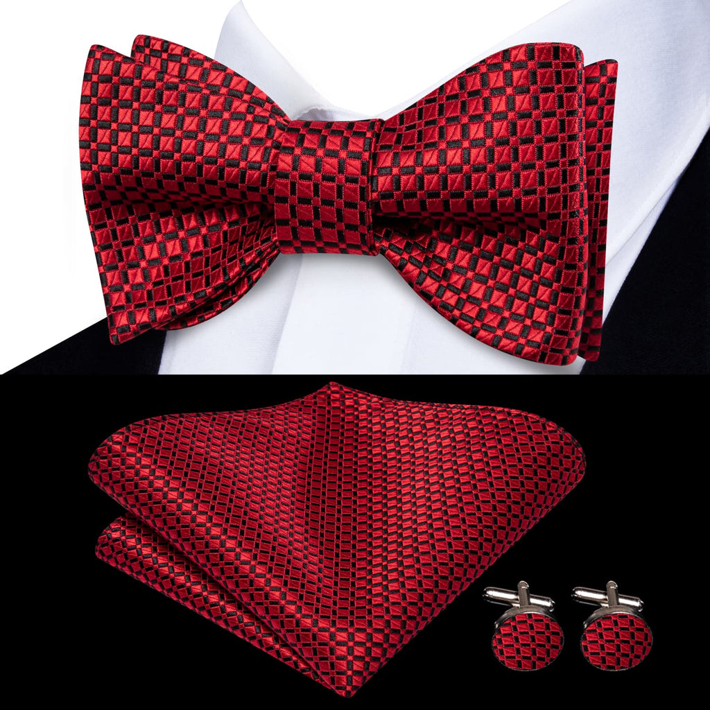 GentCrest Red Plaid Bowtie Set - Image 1