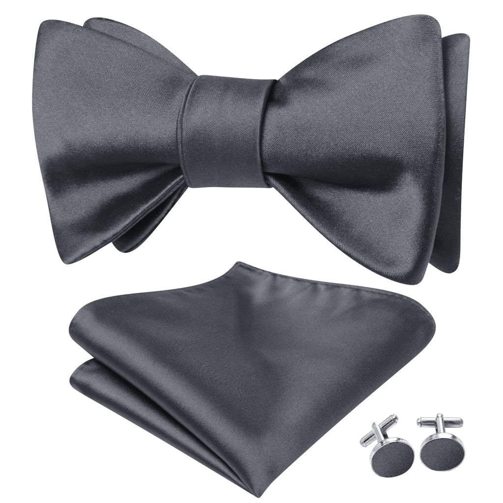 GentCrest Grey Solid Bowtie Set - Image 2