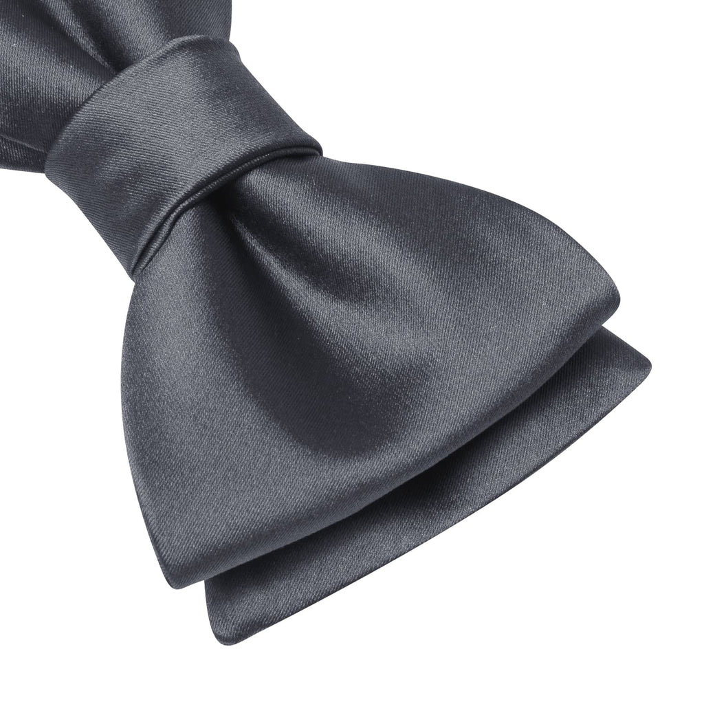 GentCrest Grey Solid Bowtie Set - Image 3