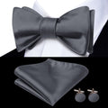 GentCrest Grey Solid Bowtie Set - Image 1