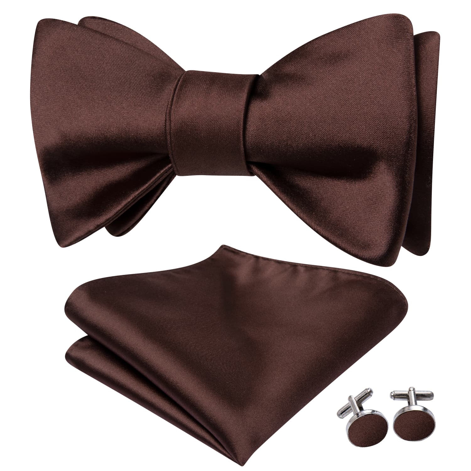 GentCrest Brown Solid Bowtie Set - Image 2