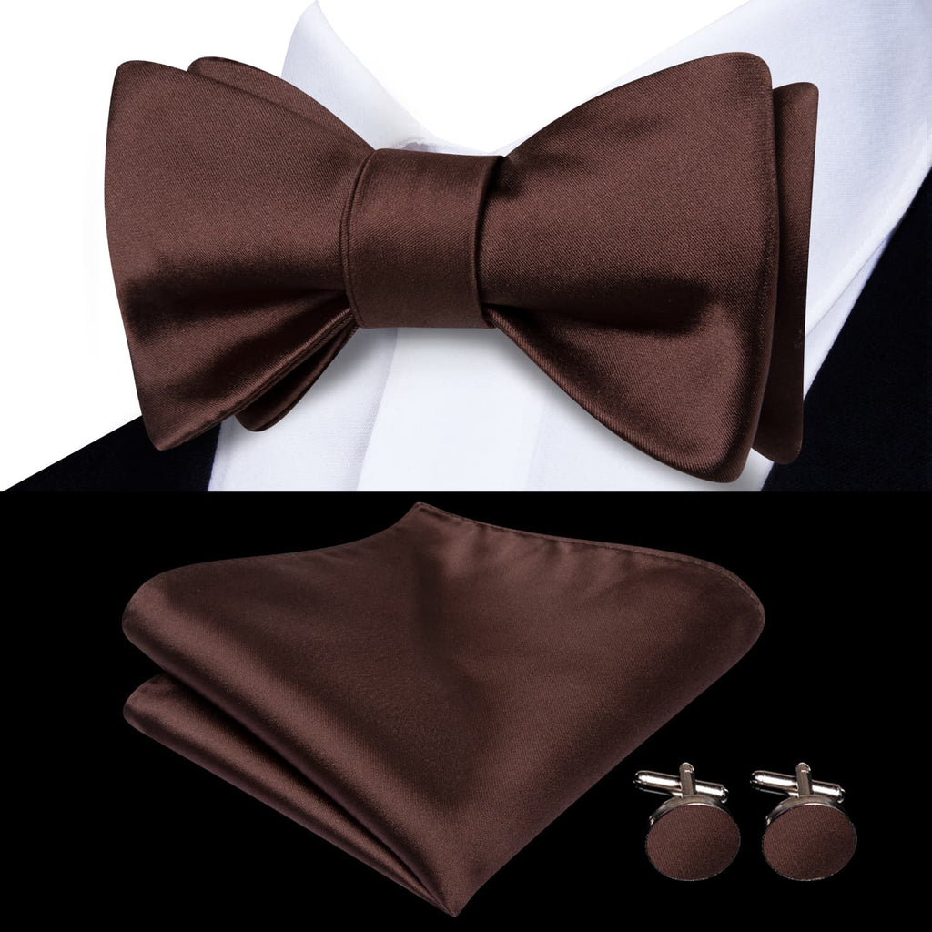 GentCrest Brown Solid Bowtie Set - Image 1