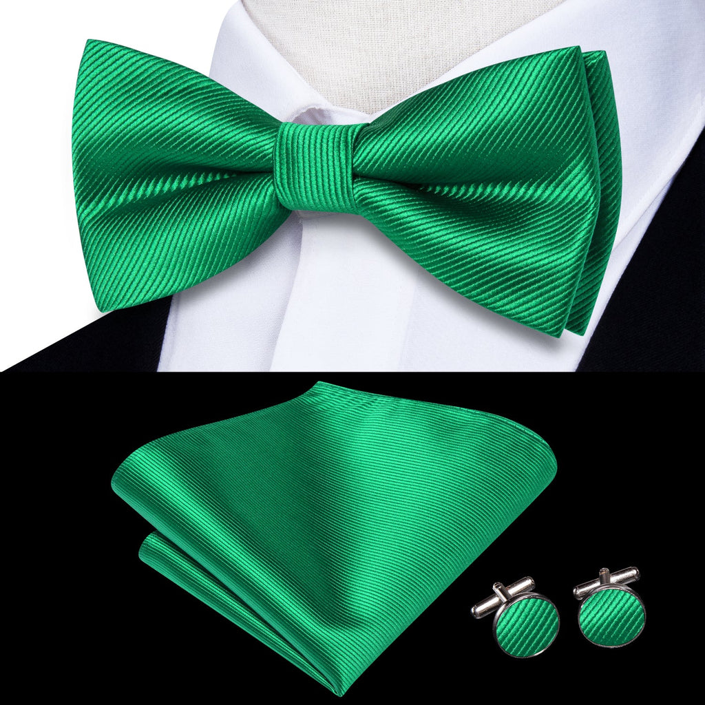 GentCrest Green Solid Bowtie Set - Image 2