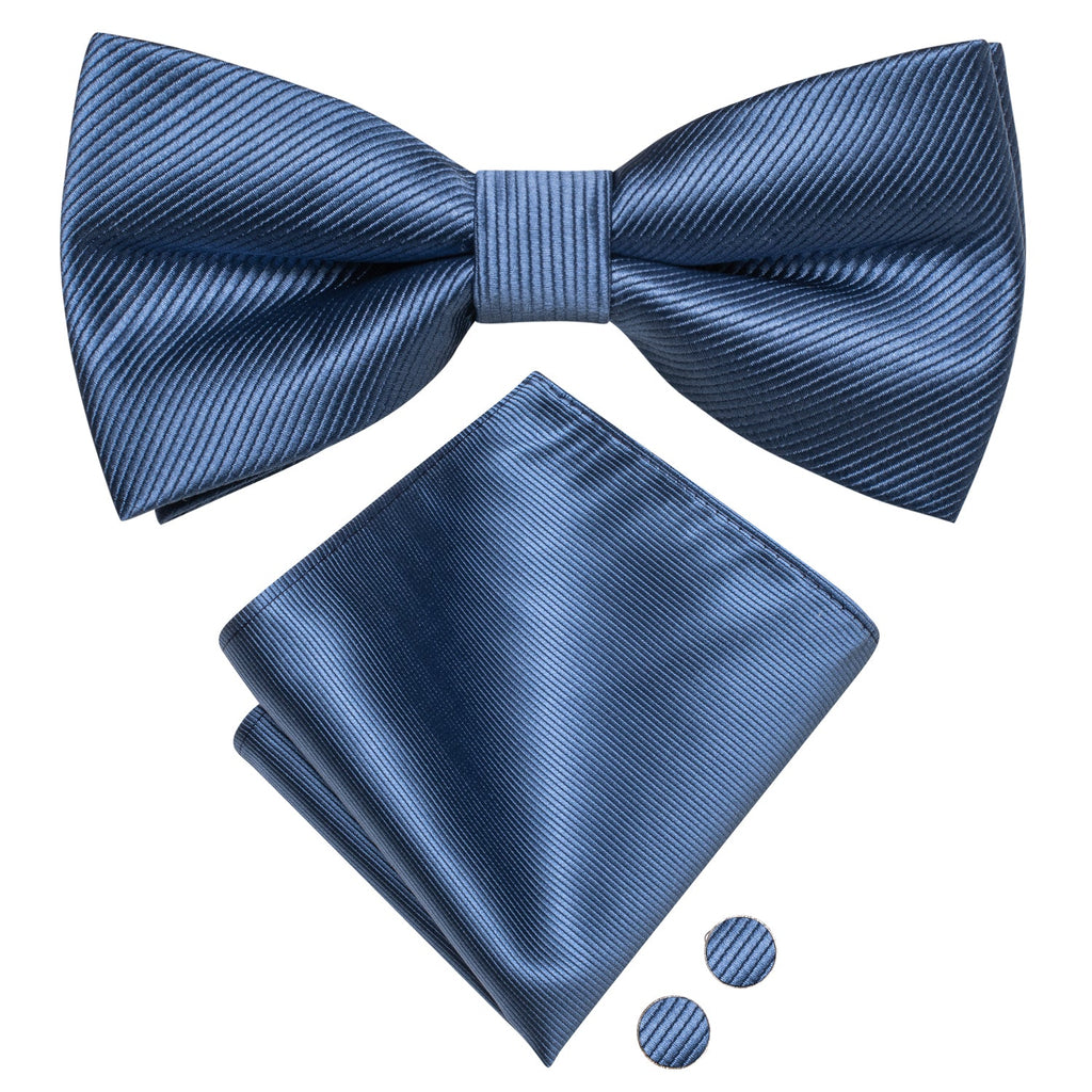 GentCrest Blue Solid Bowtie Set - Image 3