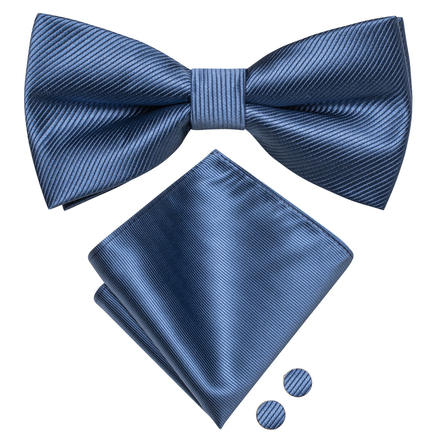 GentCrest Blue Solid Bowtie Set - Image 3