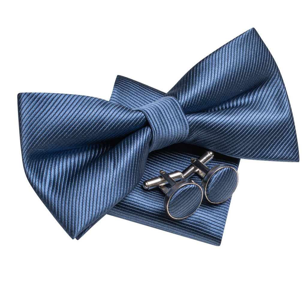 GentCrest Blue Solid Bowtie Set - Image 6