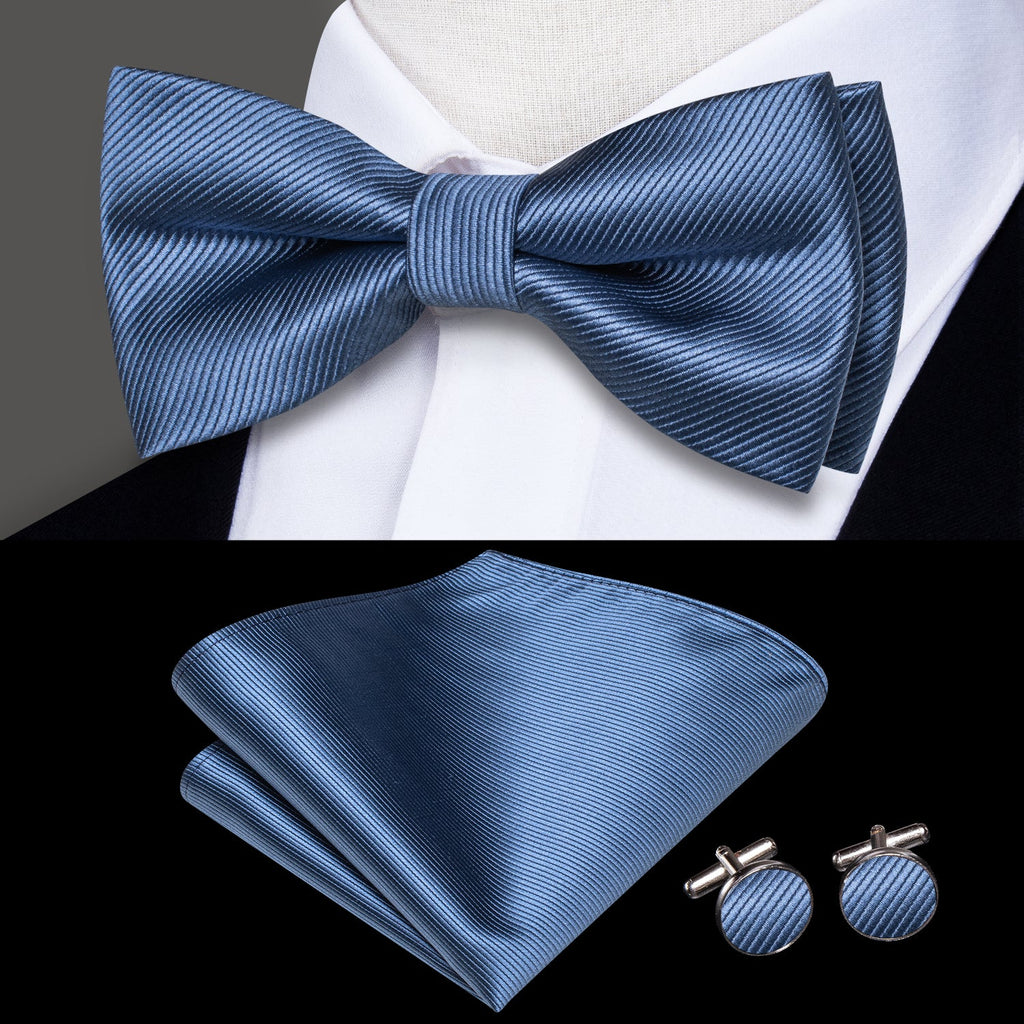GentCrest Blue Solid Bowtie Set - Image 1