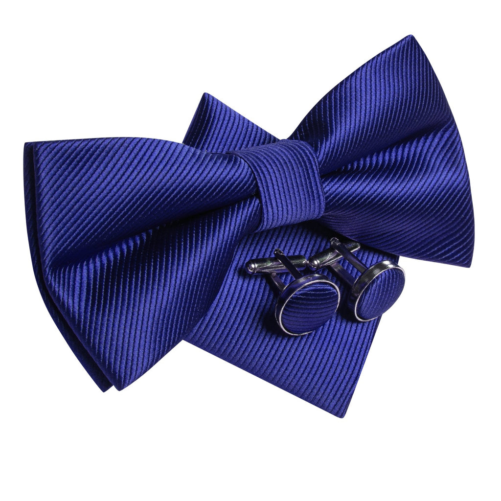 GentCrest Blue Solid Bowtie Set - Image 2