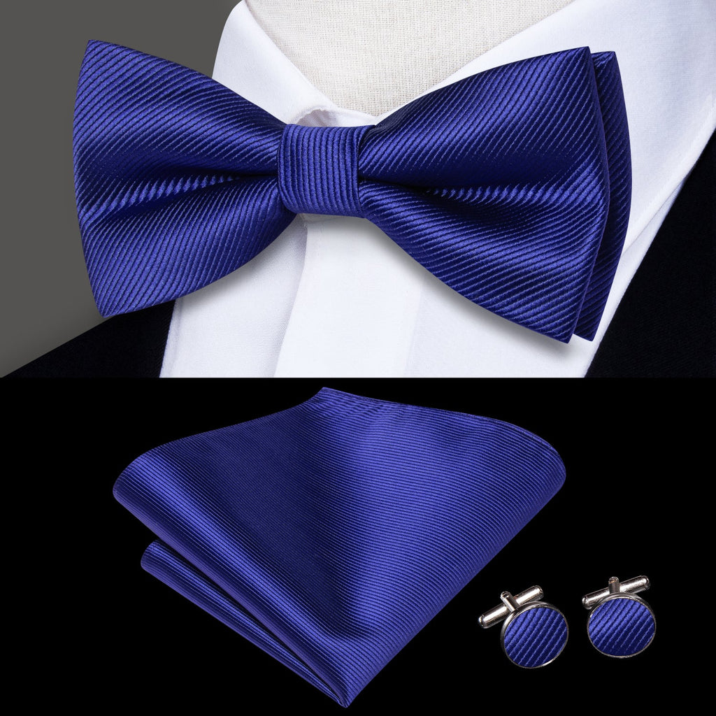 GentCrest Blue Solid Bowtie Set - Image 1