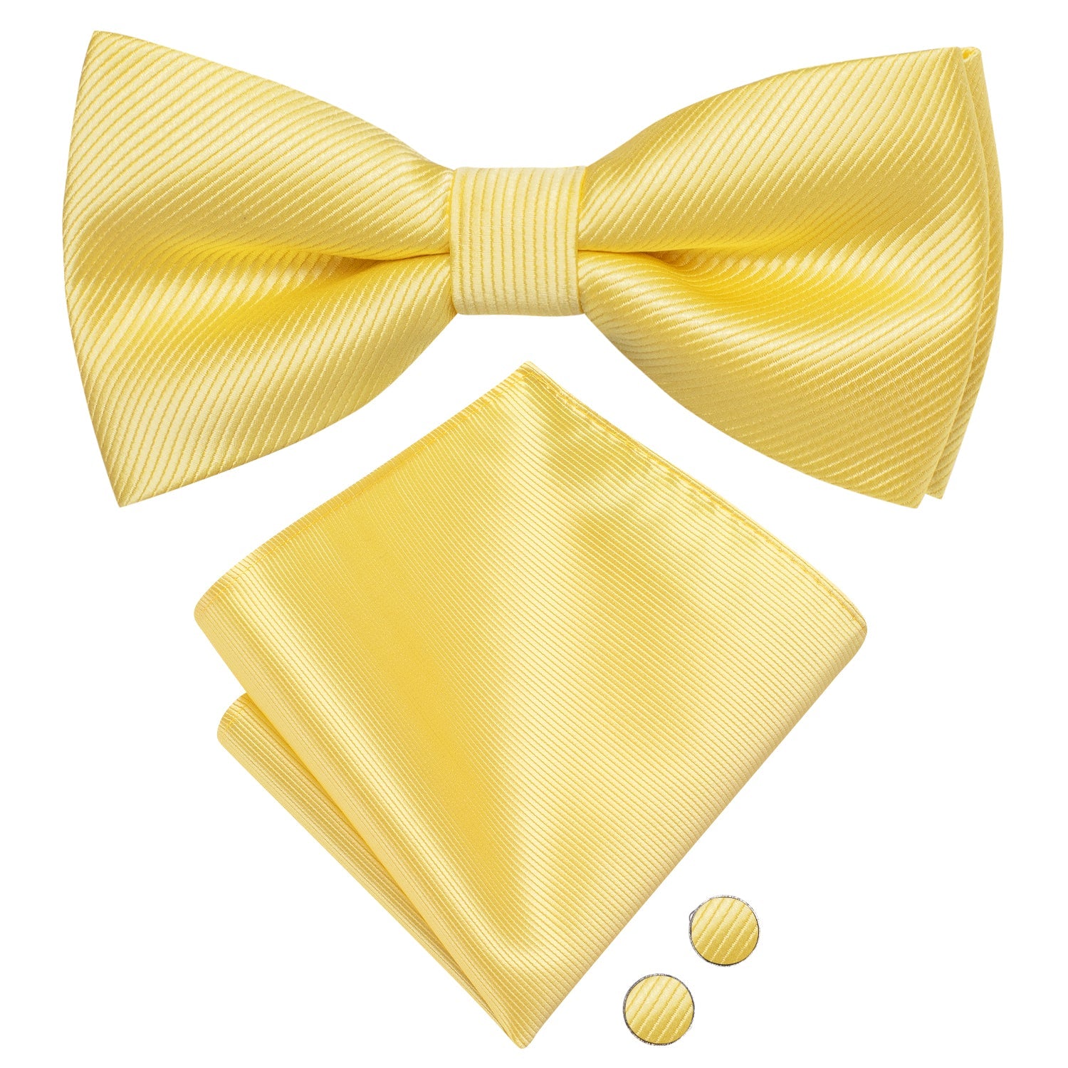 GentCrest Yellow Solid Bowtie Set - Image 2