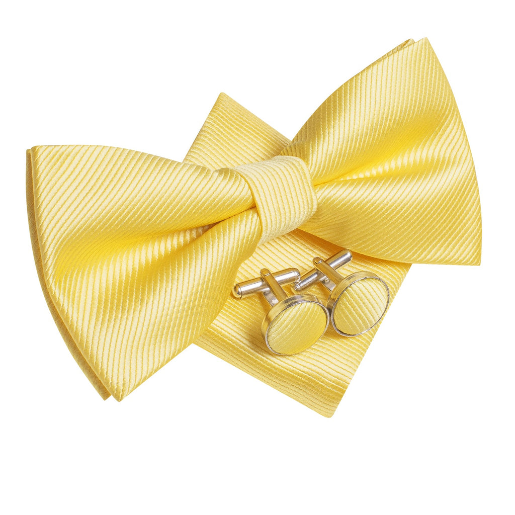 GentCrest Yellow Solid Bowtie Set - Image 3