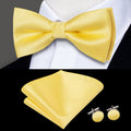GentCrest Yellow Solid Bowtie Set - Image 1