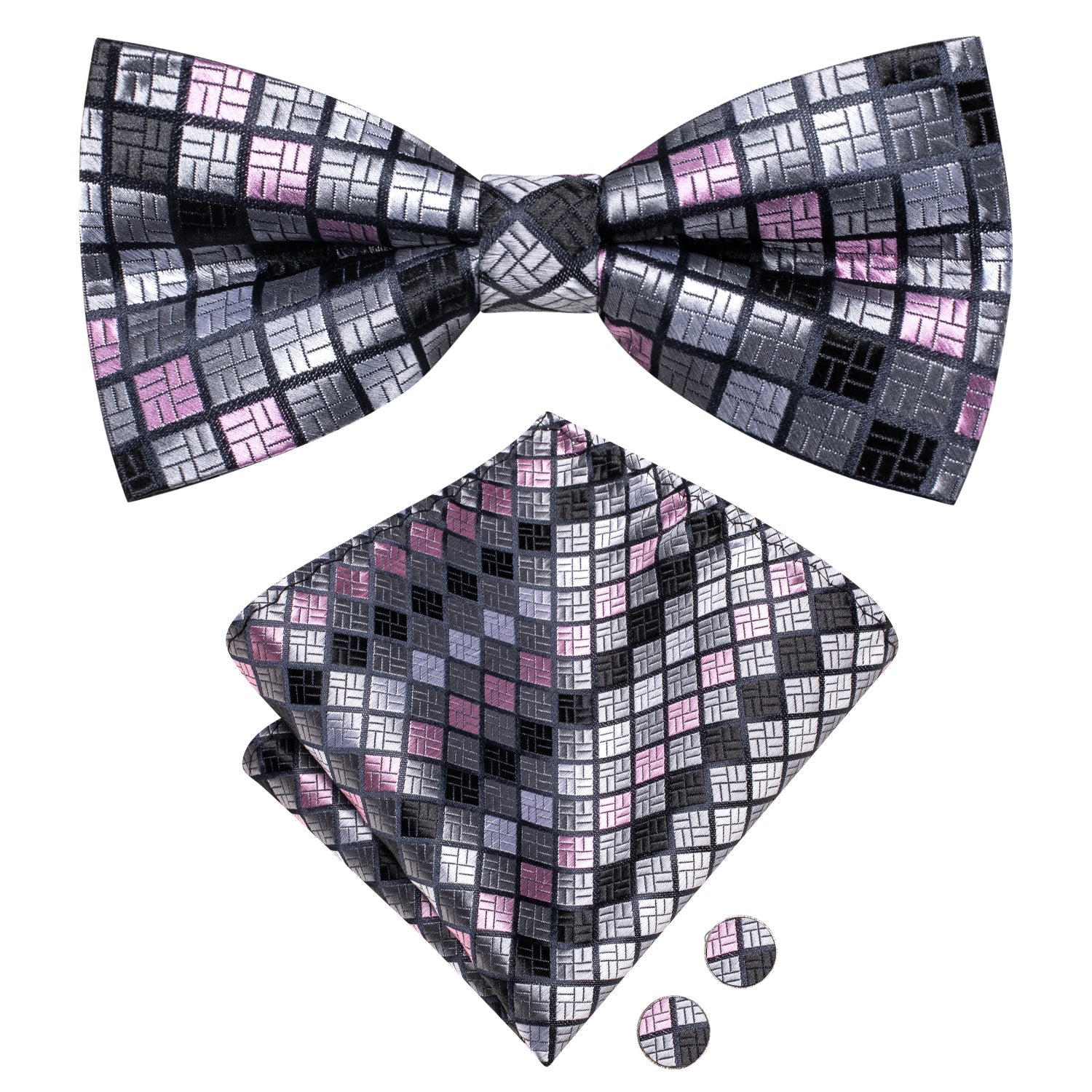 GentCrest Pink Plaid Bowtie Set - Image 3
