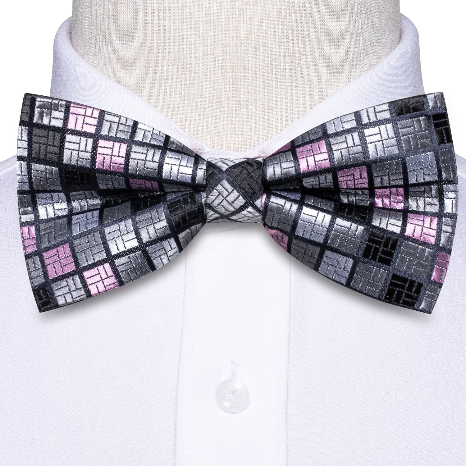 GentCrest Pink Plaid Bowtie Set - Image 6