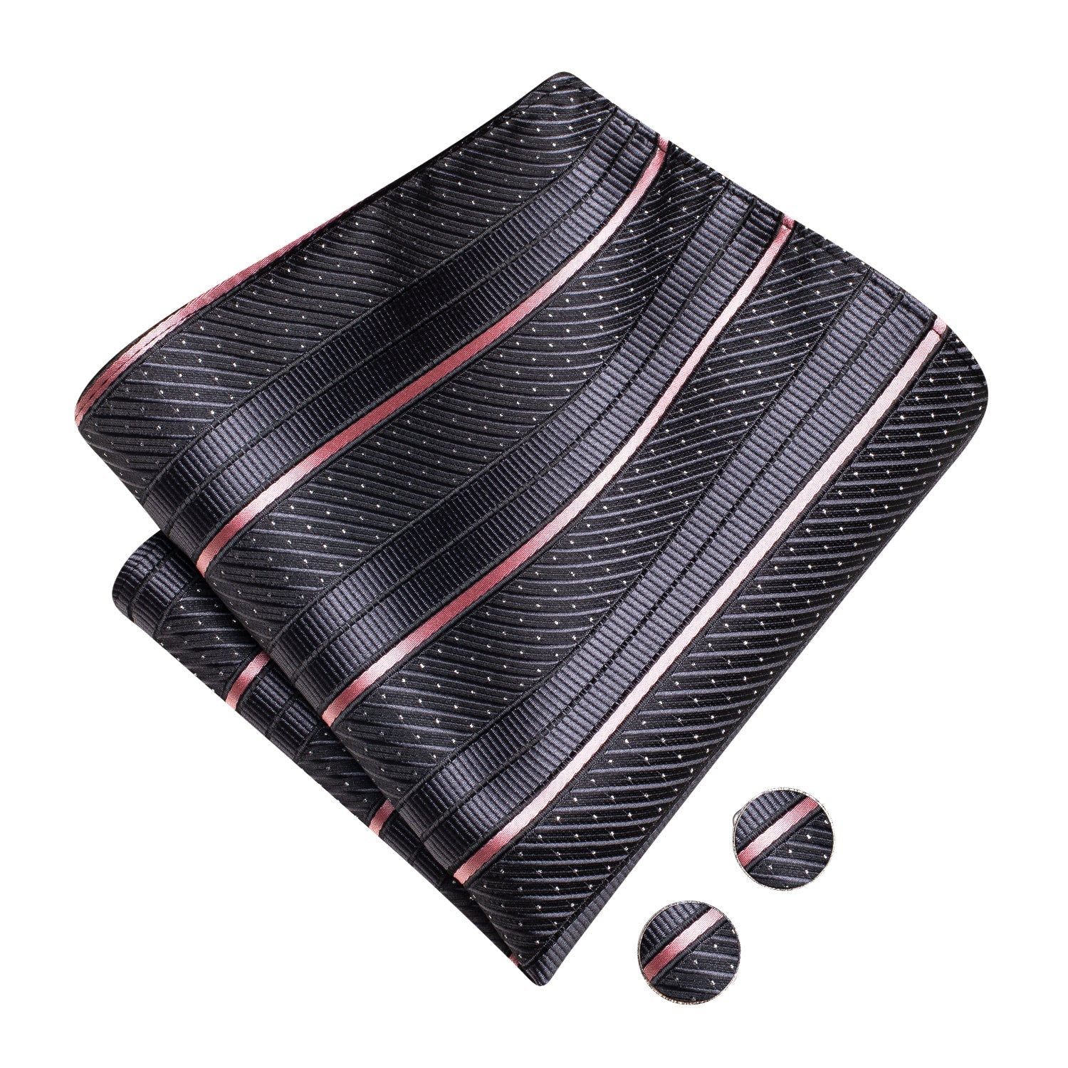 GentCrest Grey Striped Bowtie Set - Image 9