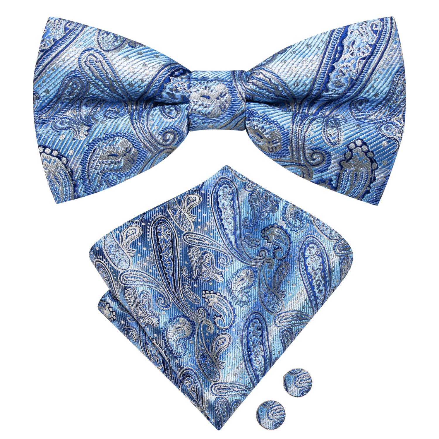 GentCrest Blue Paisley Bowtie Set - Image 2
