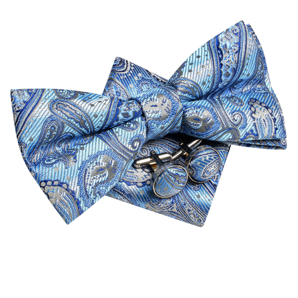GentCrest Blue Paisley Bowtie Set - Image 3