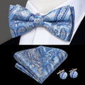 GentCrest Blue Paisley Bowtie Set - Image 1