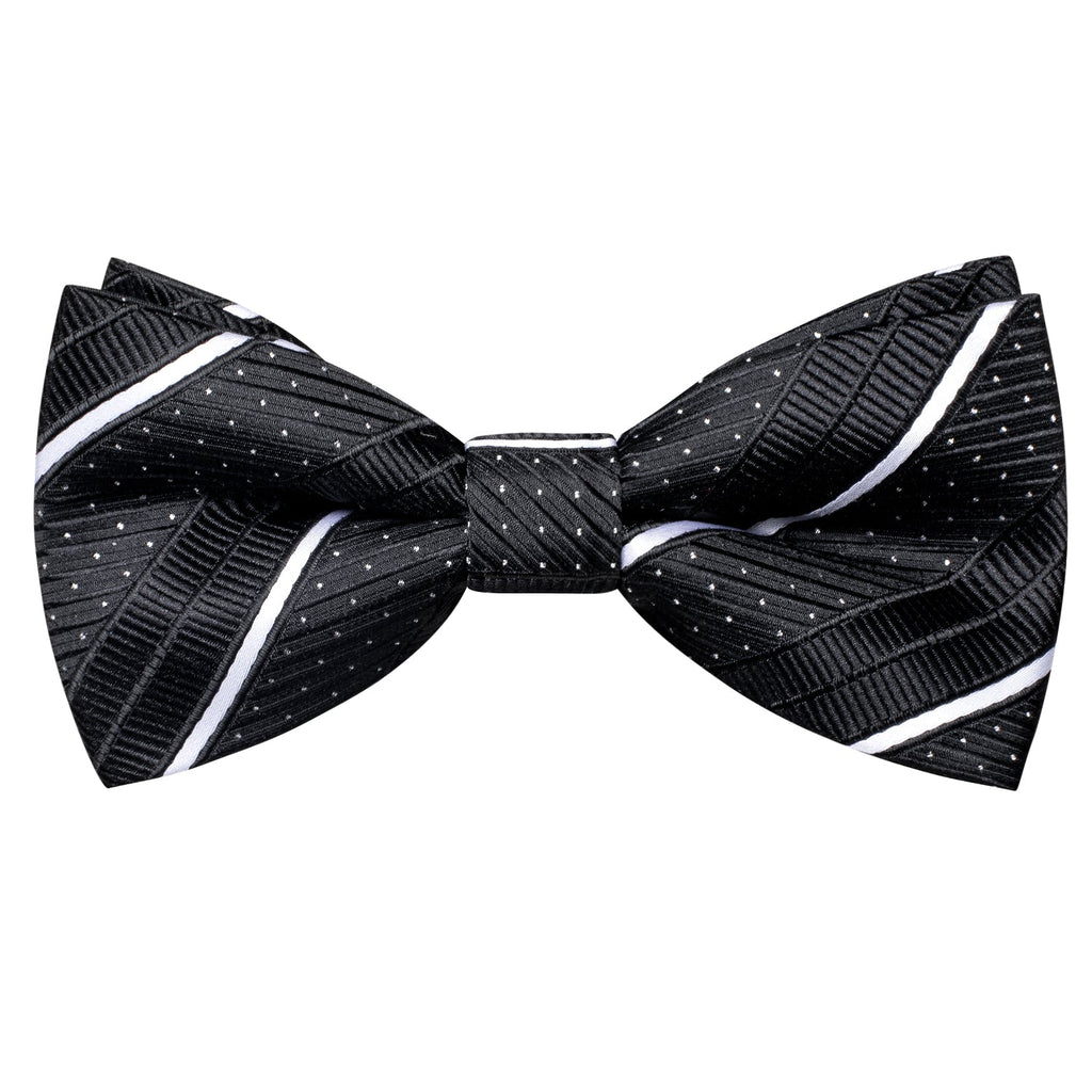 GentCrest Black Striped Bowtie Set - Image 7
