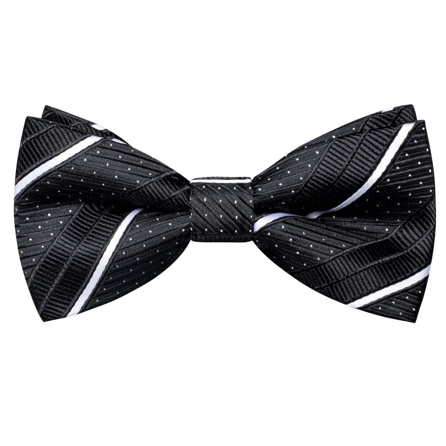 GentCrest Black Striped Bowtie Set - Image 7