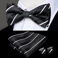 GentCrest Black Striped Bowtie Set - Image 1
