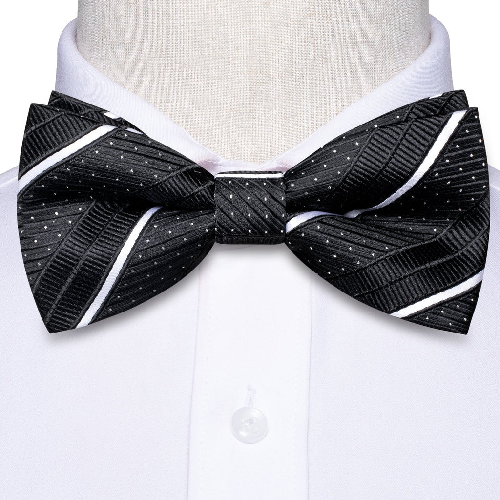 GentCrest Black Striped Bowtie Set - Image 5
